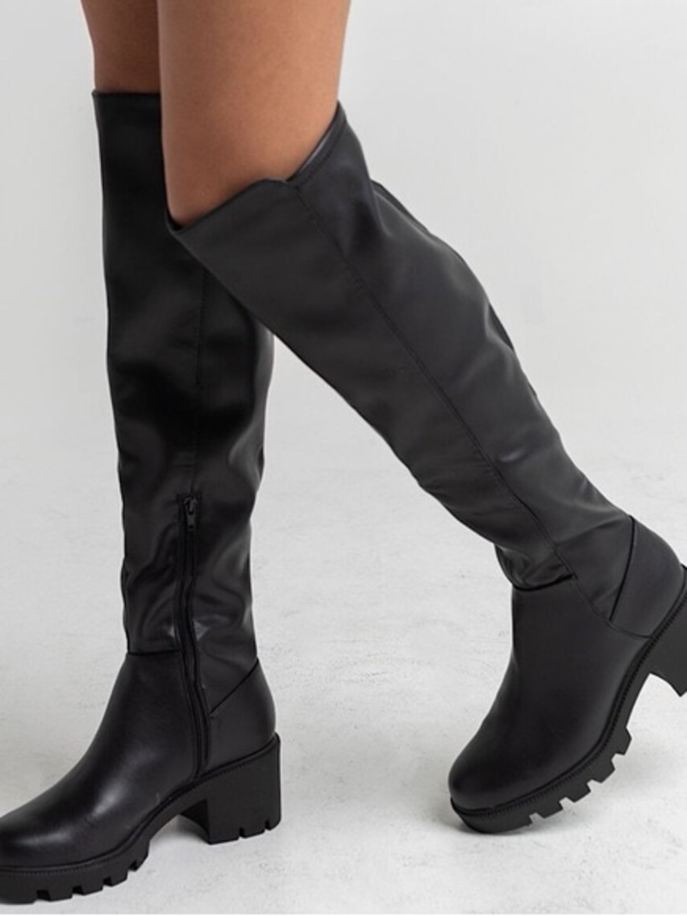 Dolce Vita Black Over-the-Knee Chunky-Heel Boots